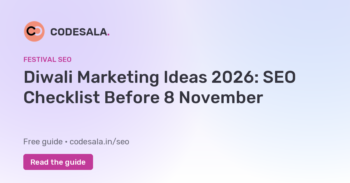 Diwali Marketing Ideas 2026: SEO Checklist Before 8 November